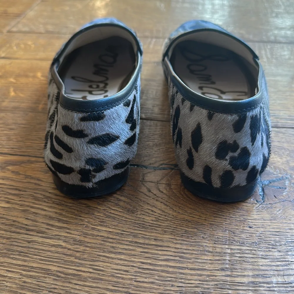 Sam Edelman Leopard Print Pony Fur Loafers - Black and Gray 8.5 - Picture 4 of 9